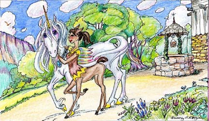 In the beautiful Vale of Unika, Rean and Frea play, visit, and renew heir spirits, at the magical Centaur Well.